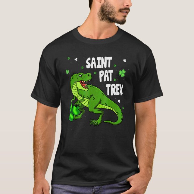 Camiseta Santo Dinosarino Pax Trex Happy Dia de São Patríci (Frente)