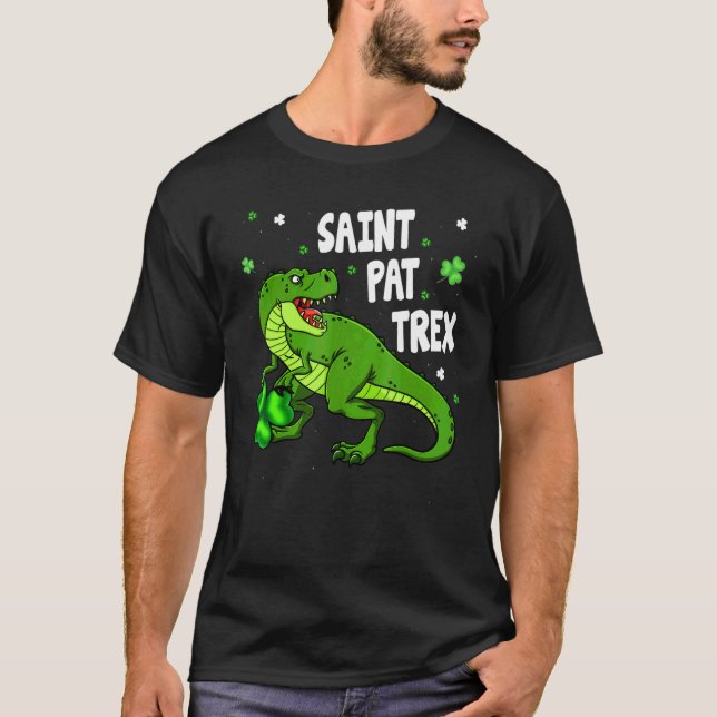 Camiseta Santo Dinosarino Pax Trex Happy Dia de São Patríci (Frente)