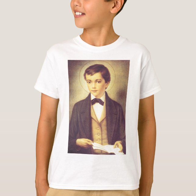 Camiseta Santo Dominic Savio estudante de John Bosco (Frente)