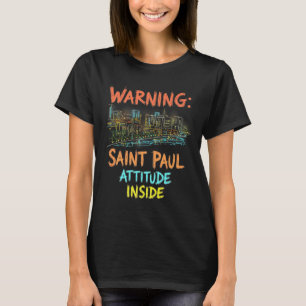 Camiseta Santo Engraçado Paul Minnesota Night Skyline Vinta