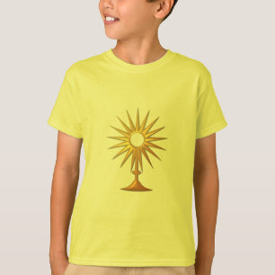 Camiseta Santo Eucarista em Monstrance ouro