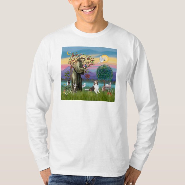 Camiseta Santo Francis com Animais - personalizável (Frente)