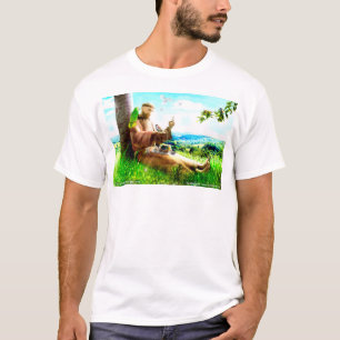 Camiseta Santo Francis e o sermão prega aos pássaros