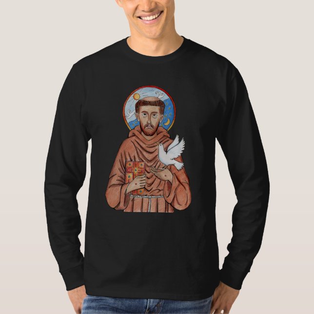 Camiseta Santo Francisco de Assis Padroeiro dos Animais Cat (Frente)