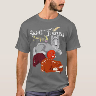 Camiseta Santo Francisco de Assisi Patrão dos Animais Wolf 