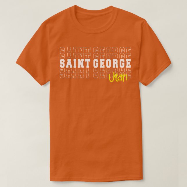 Camiseta Santo George cidade Utah Santo George UT (Frente do Design)