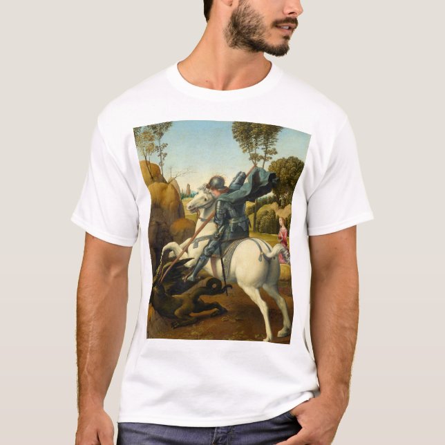 Camiseta Santo George e o Dragão, 1506 por Raphael (Frente)
