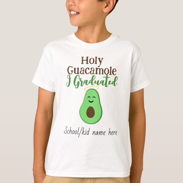 Camiseta Santo Guacamole eu me formei abacate Nome personal (Frente)