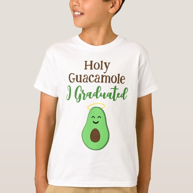 Camiseta Santo Guacamole, eu me formei em abacate fofo (Frente)