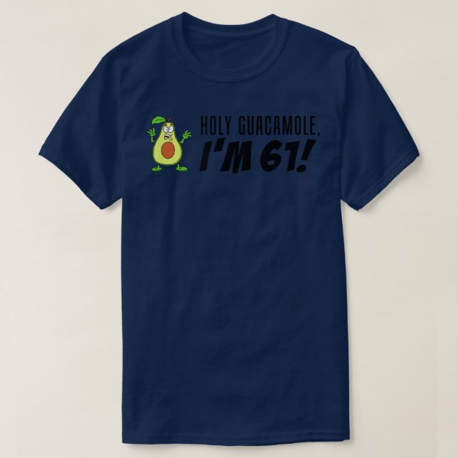 Camiseta Santo Guacamole, tenho 61 Cartoon Avocado Veggie P (Frente do Design)