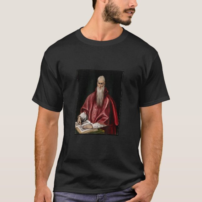 Camiseta Santo Jerome Como Estudioso Da Pintura De El Greco (Frente)