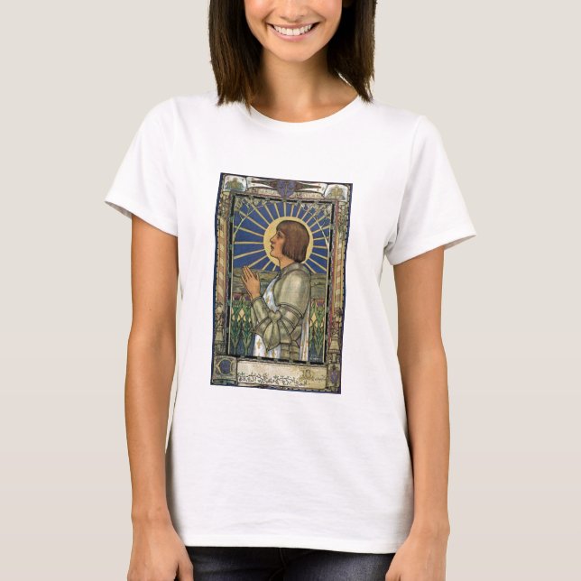 Camiseta Santo Joan of Arc StainGlass Image (Frente)