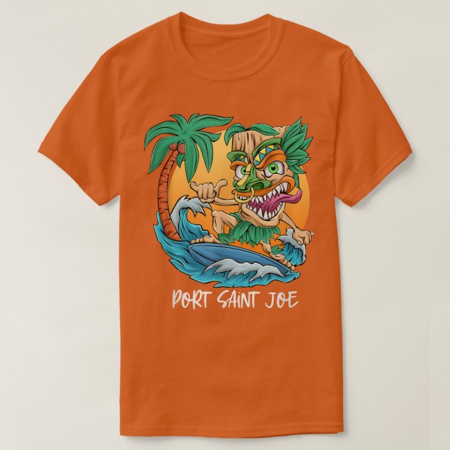 Camiseta Santo Joe Florida Palm Tree Surfing Beach Vac (Frente do Design)