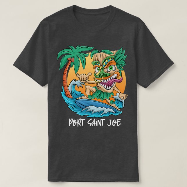 Camiseta Santo Joe Florida Palm Tree Surfing Beach Vac (Frente do Design)