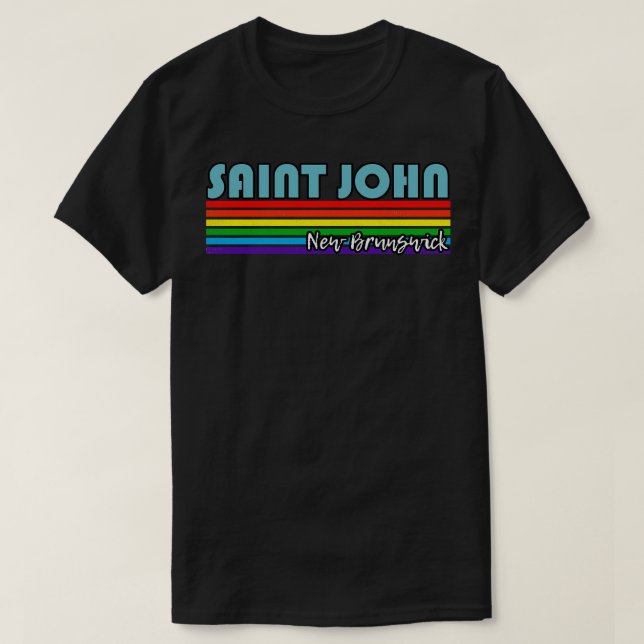 Camiseta Santo John New Brunswick Pride Santo John LGBT Gi (Frente do Design)