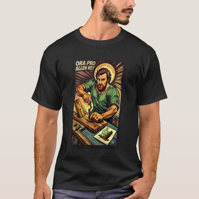 Camiseta Santo José Pai Católico Engraçado e Trabalhador (Frente)