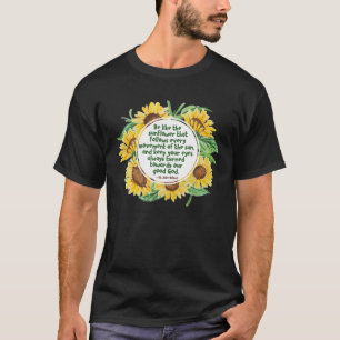 Camiseta Santo Julie Billiart Sunflower oferece citações 