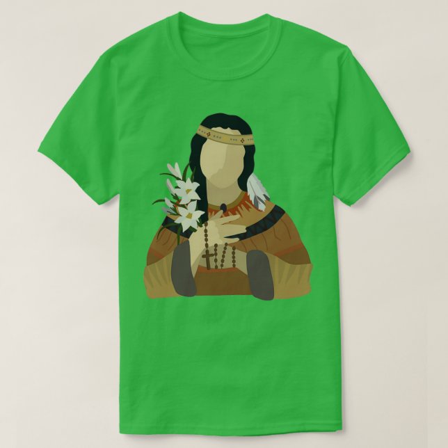 Camiseta Santo Kateri Tekakwita (Frente do Design)