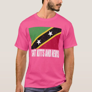 Camiseta Santo Kitts e Nevis Flag Grunge Vintage Souvenir