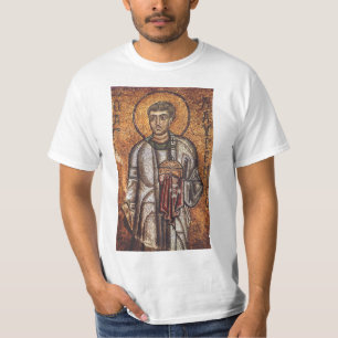 Camiseta Santo Lawrence Impressão de Arte em Mosaico Ortodo