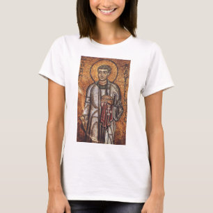 Camiseta Santo Lawrence Impressão de Arte em Mosaico Ortodo