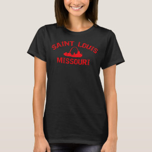Camiseta Santo Louis Missouri com Gateway Arch Red