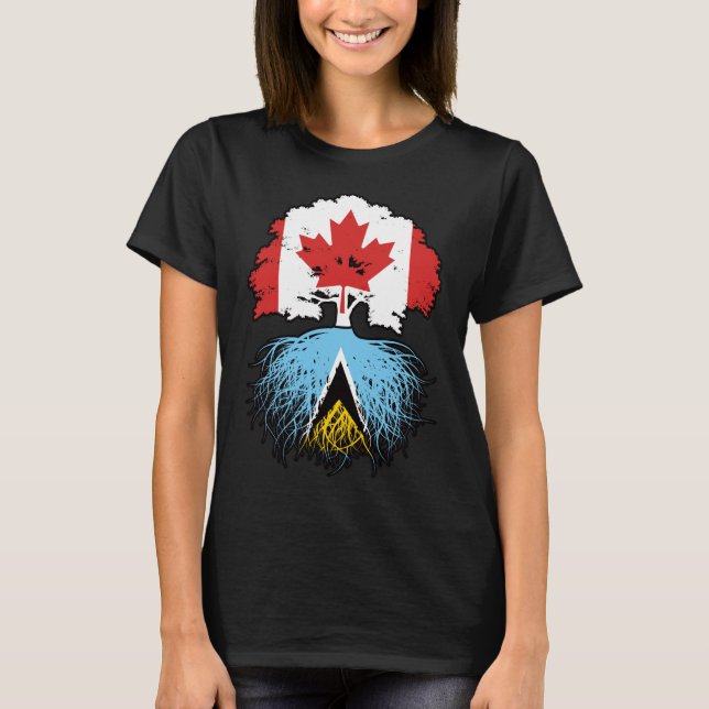 Camiseta Santo Lucia Santo Lucian Canada Tree Root (Frente)