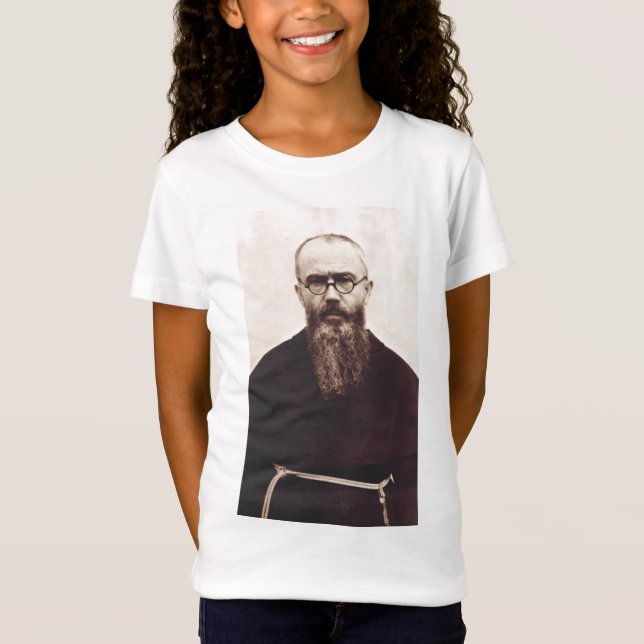 Camiseta Santo Maximilian Kolbe padre católico polonês (Frente)