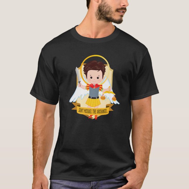 Camiseta Santo Michael O Arcanjo Para Crianças Católicas (Frente)