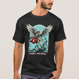 Camiseta Santo Michael O Jogo De Vídeo Católico Arcanjo