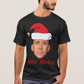 Camiseta Santo Nicolas Cage Cartão de Natal