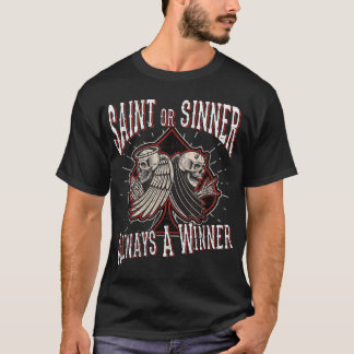 Camiseta Santo ou pinagem do Sinner Vintage Retro Rock n Ro