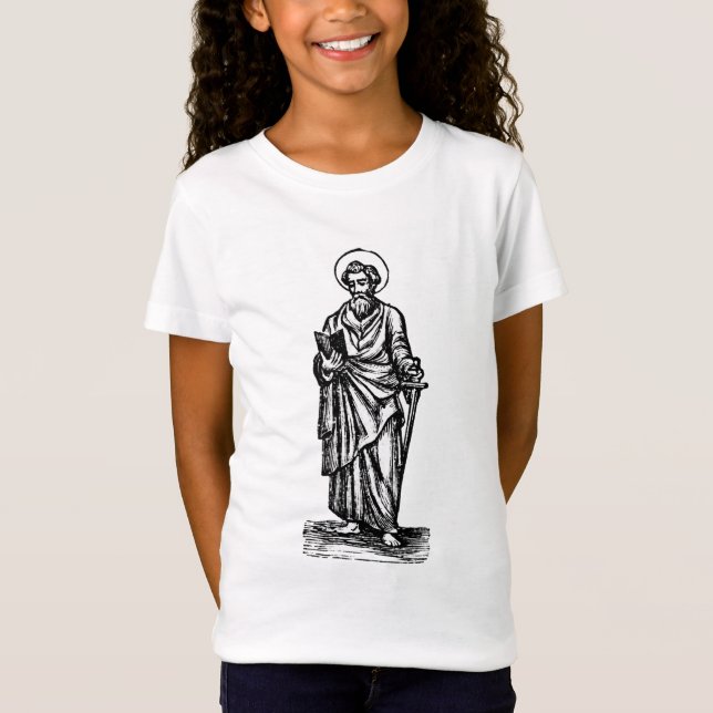 Camiseta Santo Paulo o Apóstolo com Espada Arte Sagrada (Frente)