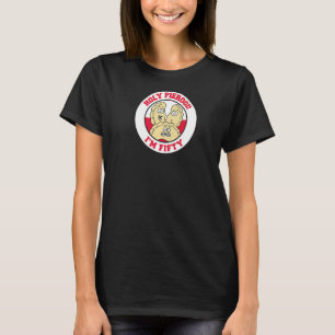 Camiseta Santo Pierogi, estou cinquenta e cinquenta anos de