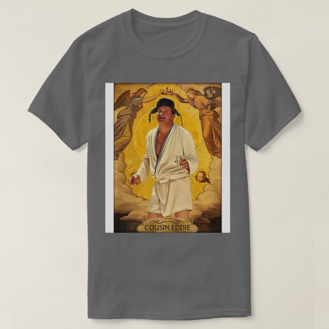 Camiseta Santo Primo Eddie Férias de Natal Fã Art (Frente do Design)