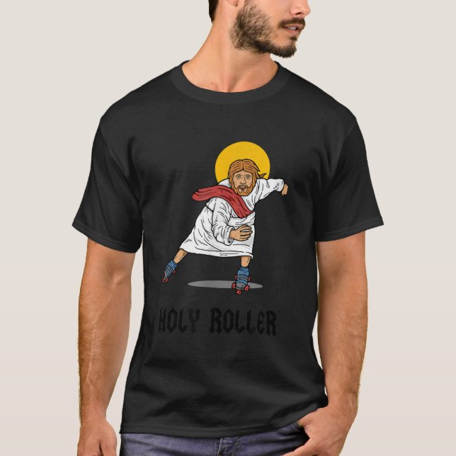 Camiseta Santo Roller Jesus Roller Skates Patinando (Frente)
