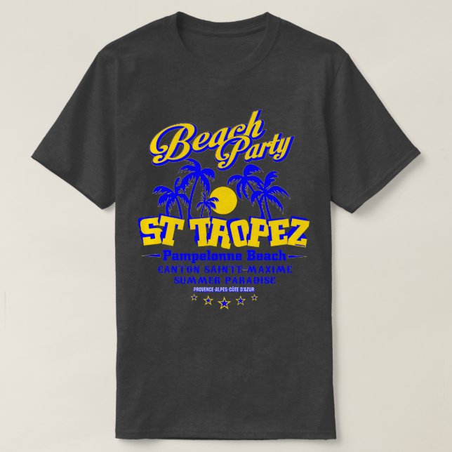 Camiseta Santo Tropez na praia (Frente do Design)