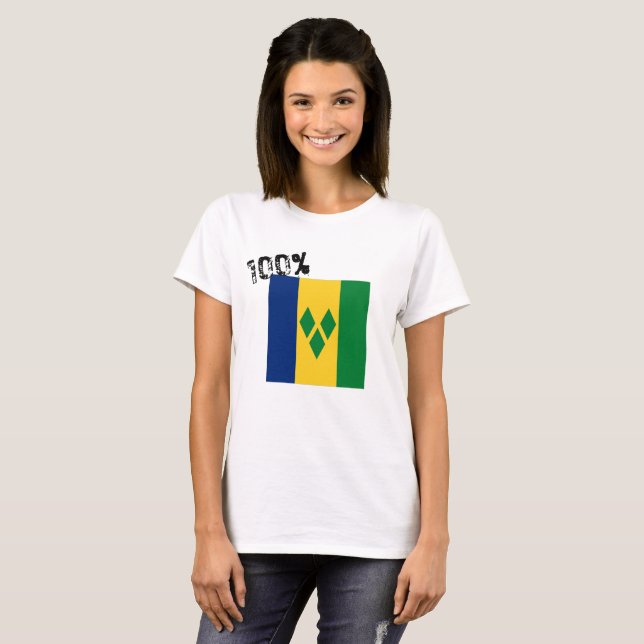 Camiseta Santo Vincent e Bandeira de Granadinas Vincy (Frente Completa)