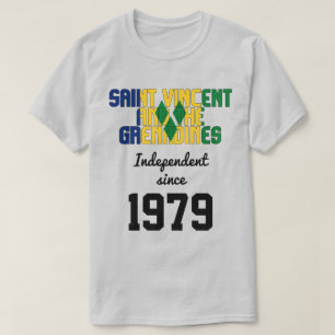 Camiseta Santo Vincent e independência da bandeira das Gra