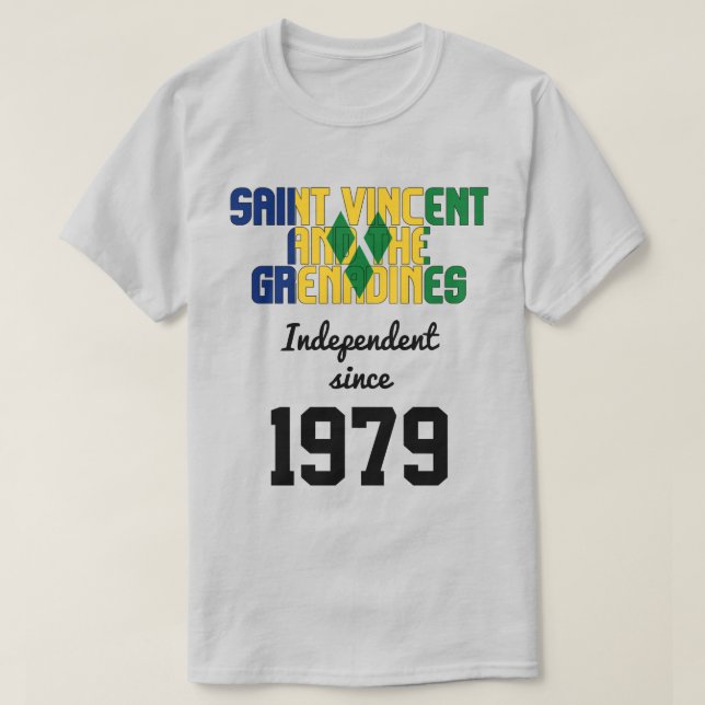 Camiseta Santo Vincent e independência da bandeira das Gran (Frente do Design)