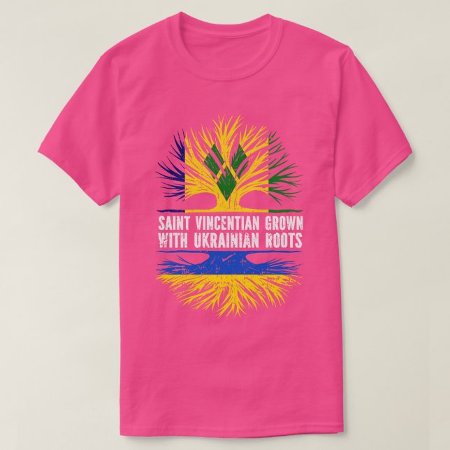 Camiseta Santo Vincentian cresceu com bandeira das Raízes U (Frente do Design)