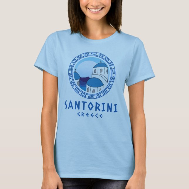 Camiseta Santorini, Grécia feminina (Frente)