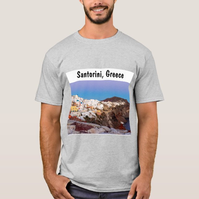 Camiseta Santorini, Grécia, Lembrança (Frente)