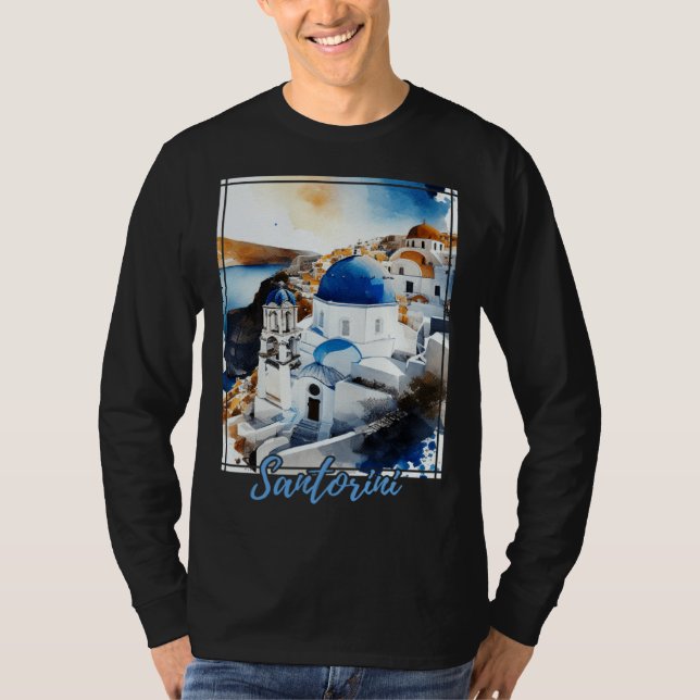 Camiseta Santorini Greece  Greek Island Vacation (Frente)