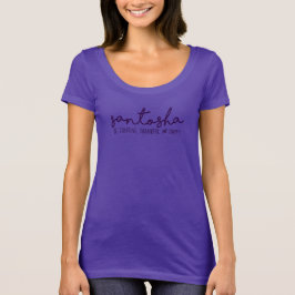 Camiseta Santosha:  Seja índice, grato & feliz