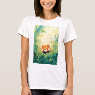 Camiseta Santuário de Panda Vermelha Bamboo