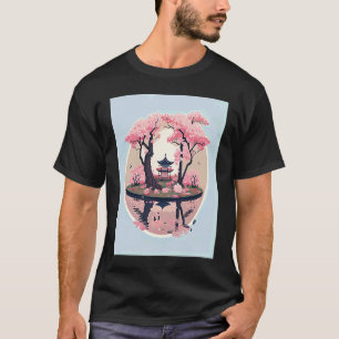 Camiseta santuário do jardim da ilha da reflexão da flor de