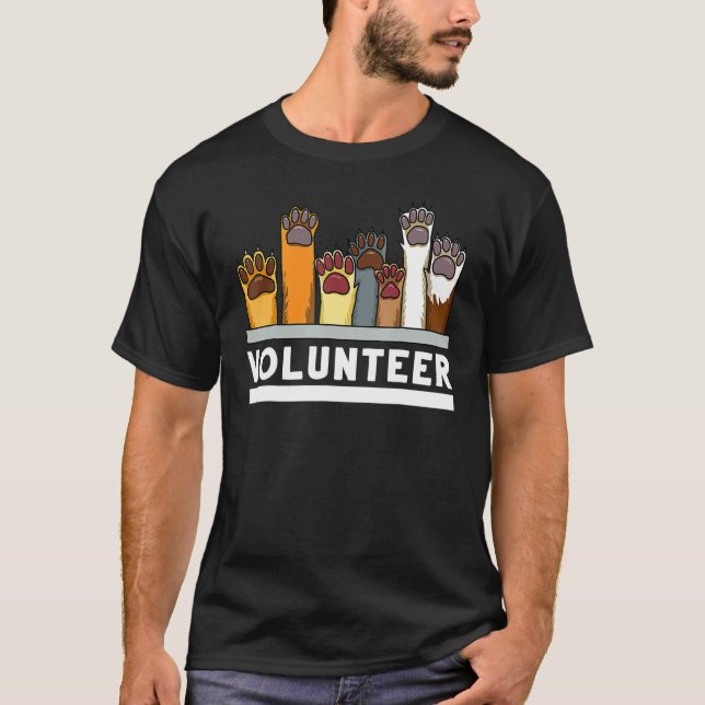 Camiseta Santuário Voluntário Que Apoia O Salvamento De Cãe (Frente)