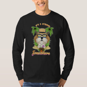 Camiseta São 5 Horas em Algum Lugar Bebendo Shih Tzu  