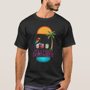 Camiseta São 5 horas em algum lugar Coquetel de papagaio Lo